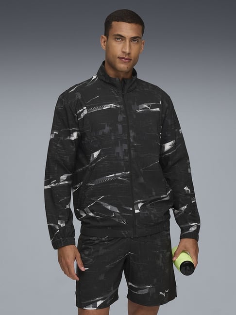 Puma Black M RUN VELOCITY Printed Regular Fit Jacket