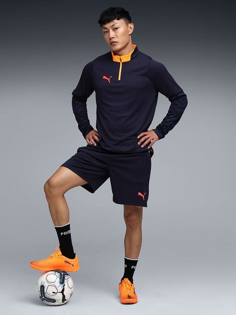 Puma New Navy IndividualCUP 1/4 Zip Regular Fit Football Track Jacket