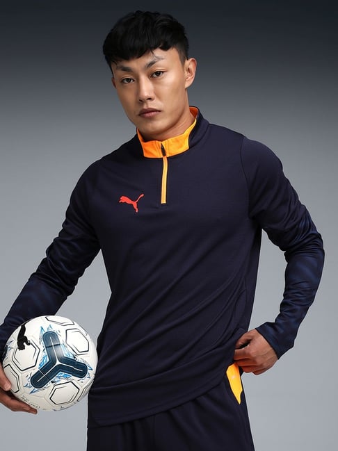 Puma New Navy IndividualCUP 1/4 Zip Regular Fit Football Track