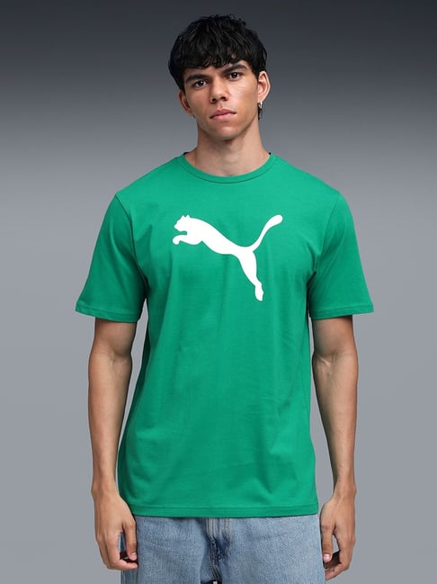 Puma Sport Green TeamRISE Logo Regular Fit Football T-Shirt