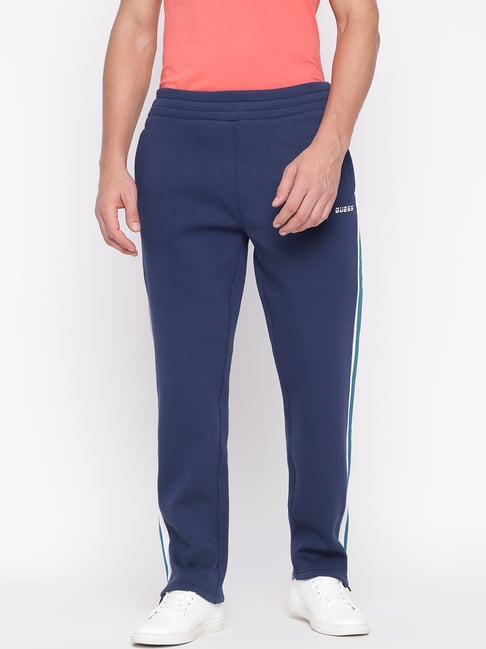 Guess Dark Blue Striped Straight Fit Trackpant-picture-10