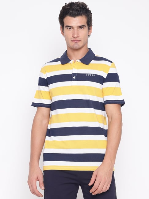 Guess Multicolor Striped Short Sleeve Polo T-shirt