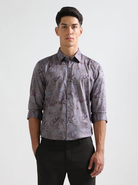 Arrow New York Purple Cotton Slim Fit Floral Print Shirt-picture-27