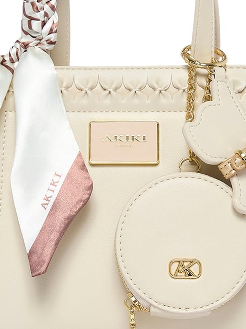 AKIKI LONDON Beige BRACKLEY Textured Large Shoulder Bag