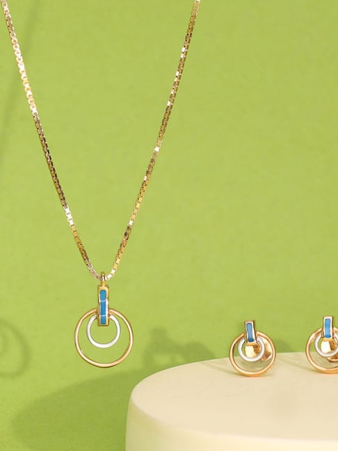 P.N.Gadgil Jewellers 18K Echo Circle Gold Necklace for Women-image-17