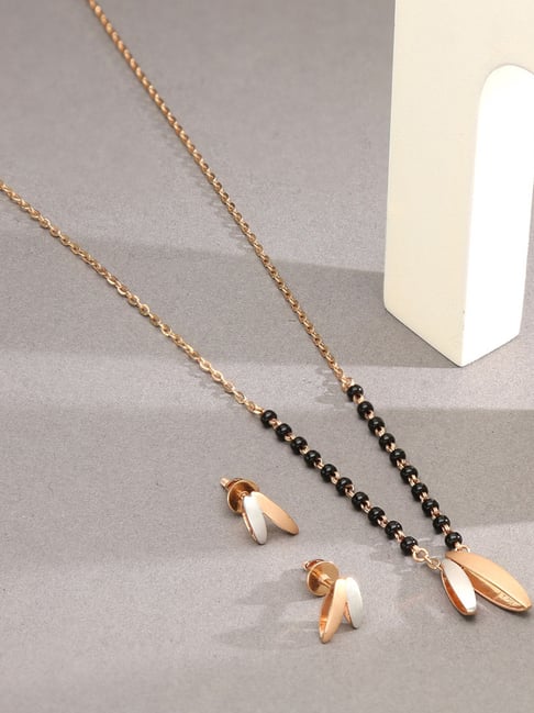 P.N.Gadgil Jewellers 18K Rose Twine Gold Mangalsutra for Women-image-18