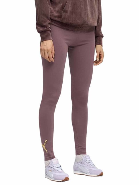Puma Purple Metallic Leggings Mid Rise Skinny Fit Sweatpant-picture-22