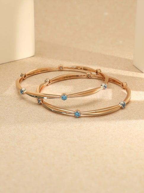 P.N.Gadgil Jewellers 18K Ocean Kiss Gold Bangles for Women