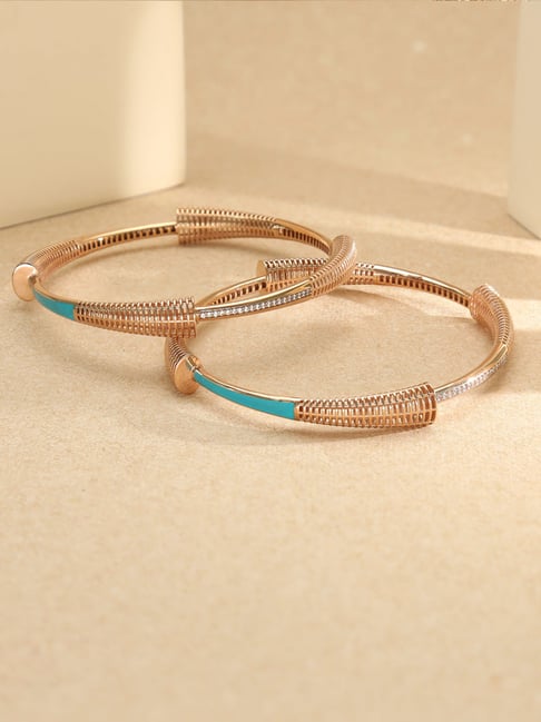 P.N.Gadgil Jewellers 18K Blue Streak Gold Bangles for Women