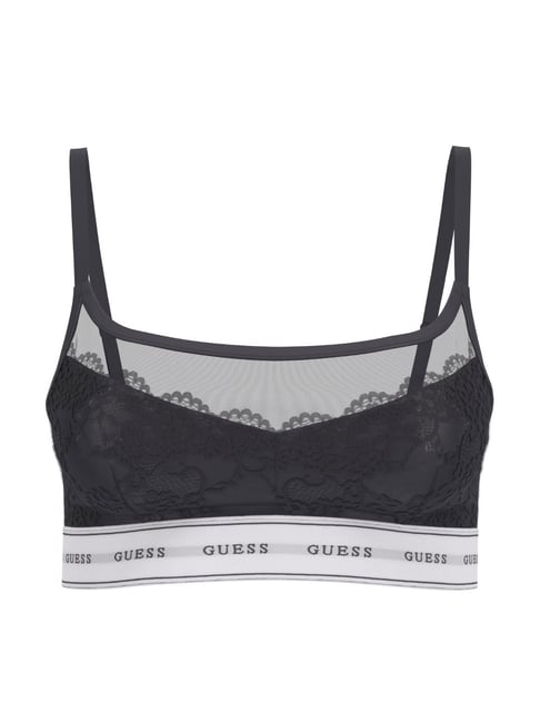 Guess Black Self Design Bralette Bra-picture-12