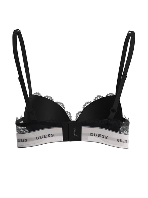 Guess Black Self Design Push Up Bra