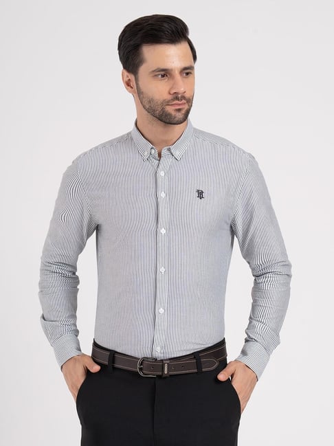 Red Tape Black Cotton Striped Relaxed Fit Shirt-picture-23