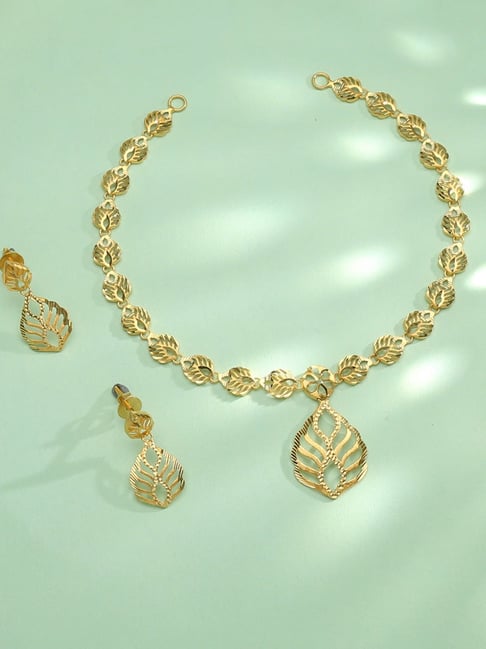 P.N.Gadgil Jewellers 18K Golden Fern Gold Necklace for Women