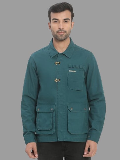 Royal Enfield Deep Teal Regular Fit Solid Jacket