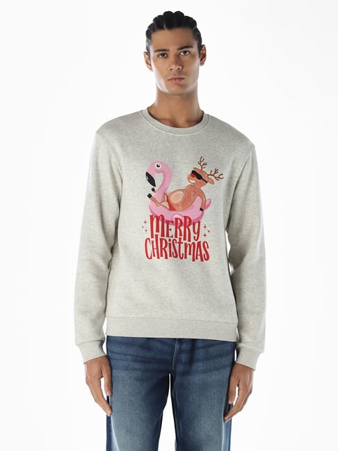 Jack & Jones White Cotton Regular Fit Graphic Sweatshirt-picture-30