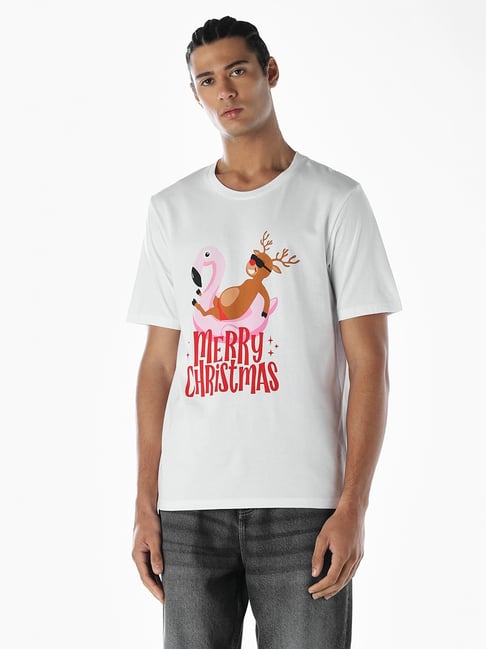 Jack & Jones White Cotton Regular Fit Graphic T-Shirt-picture-39