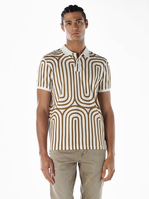 Jack & Jones White Cotton Regular Fit Printed Polo T-Shirt-picture-41