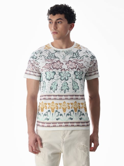 Jack & Jones White Cotton Regular Fit Printed T-Shirt-picture-40