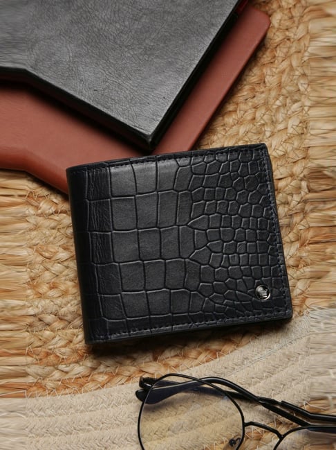 Louis Philippe Black Animal Effect Wallet