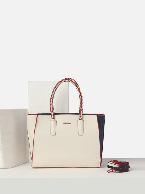 Allen Solly Beige Color Block Handbag