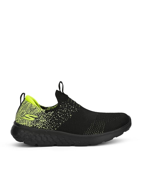 Skechers Kids Go Run 400 Black & Lime Slip-On Shoes