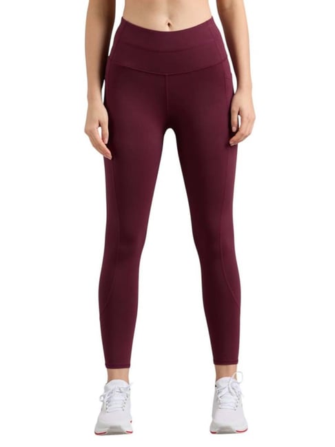 Skechers Maroon Skinny Fit Sports Tights