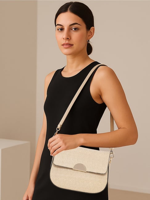 Esbeda Beige Sandstone Textured Medium Cross Body Bag-picture-23