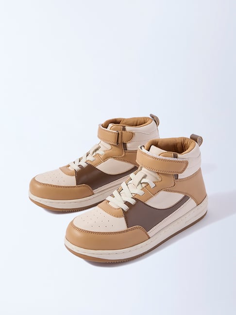 Yellow by Westside Beige Perforated High-Top Boots-picture-26