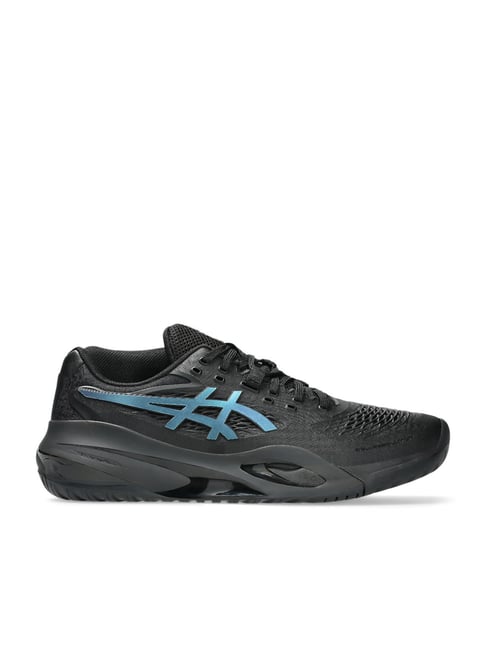 Asics Men's GEL-RESOLUTION X NIGHT Black Prism Blue Tennis Shoes