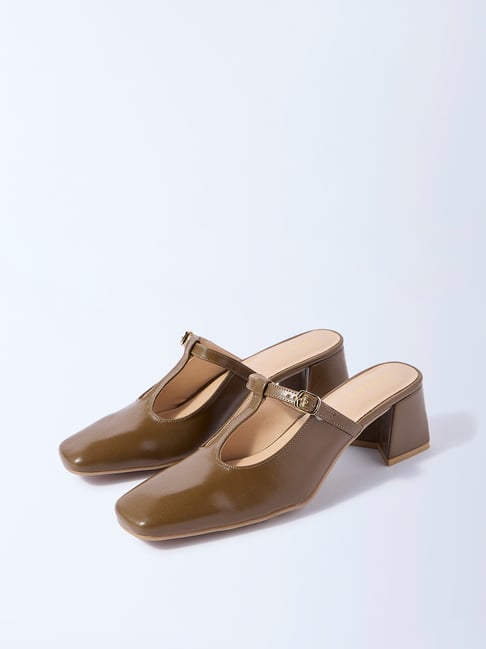 LUNA BLU by Westside Olive Block-Heel Mules