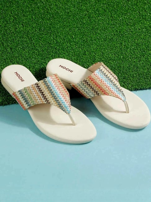 Mochi Women's Off-White Casual Sandals