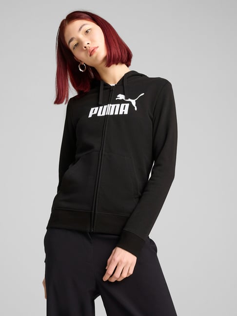Puma Black Essentials Full-Zip Comfort Printed Regular Fit Hoodie-picture-43