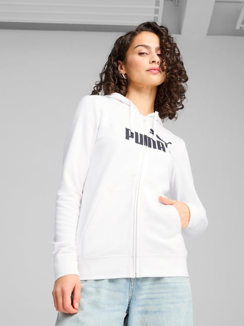 Puma White Essentials Full-Zip Printed Comfort Fit Hoodie-picture-28