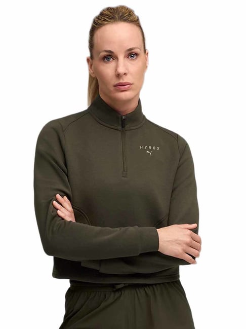 Puma Dark Olive Puma X Hyrox Soft Oversized Relaxed Fit Sweat Jacket-picture-10