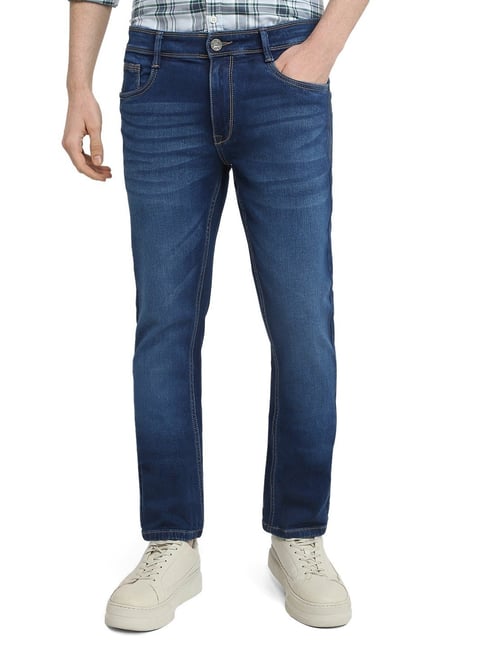 Parx Dark Blue Cotton Slim Fit Jeans-picture-35