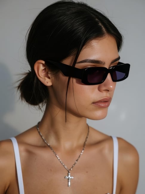 Ted Smith Black UV Protection Rectangular Unisex Sunglasses-picture-16