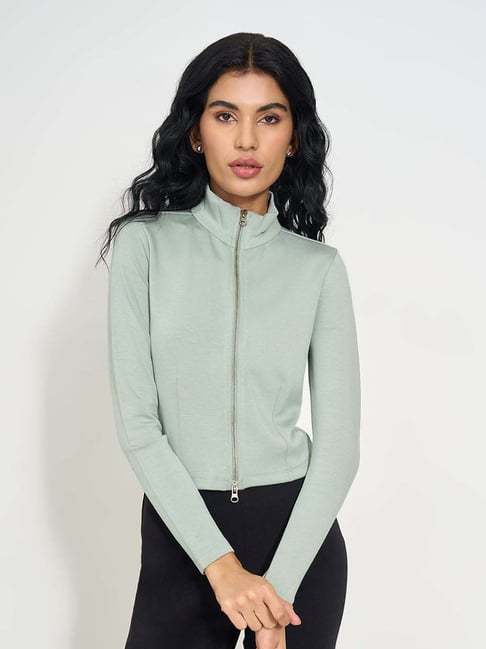 Ajile By Pantaloons Green Slim Fit Sports Jacket