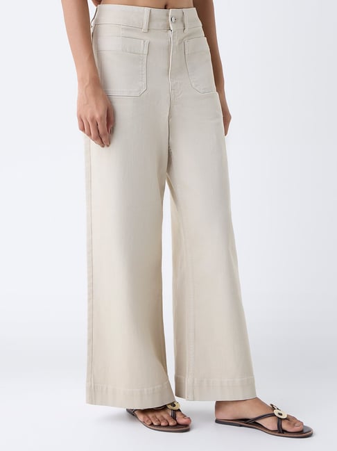 LOV by Westside Beige Relaxed-Fit High-Rise Jeans