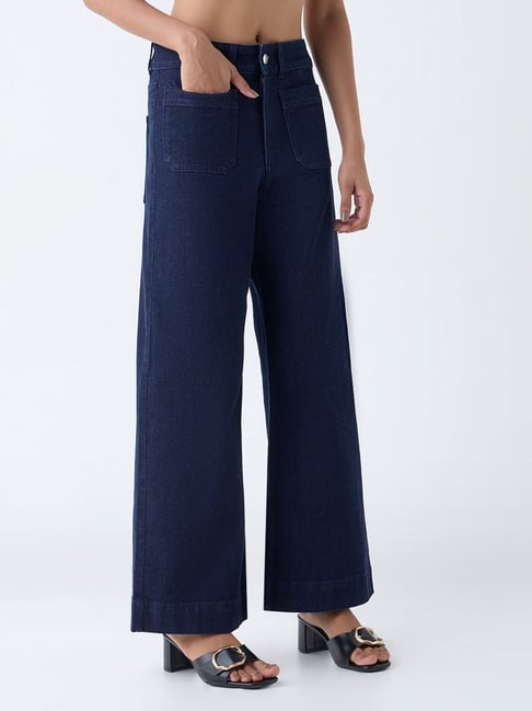 LOV by Westside Dark Blue Relaxed-Fit High-Rise Jeans
