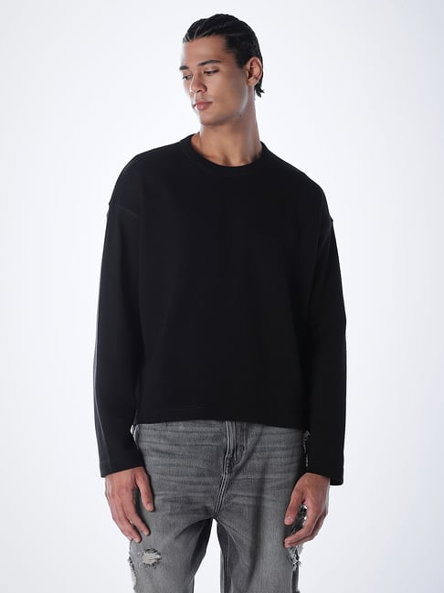 Jack & Jones Jet Black Cotton Regular Fit Printed Sweatshirt-picture-26
