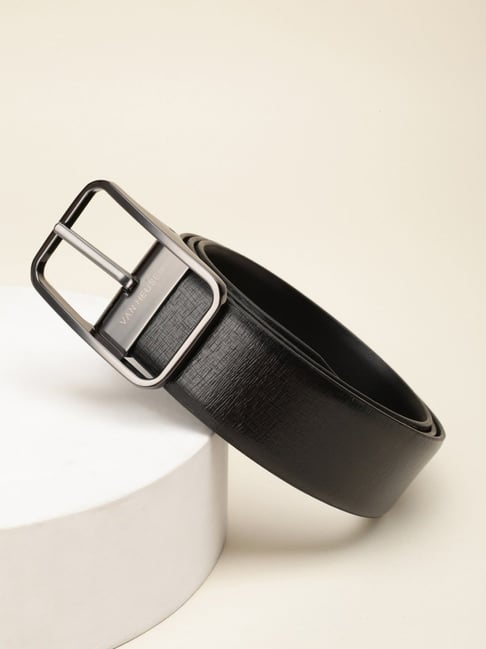 Van Heusen Black Textured Leather Formal Belt-picture-17