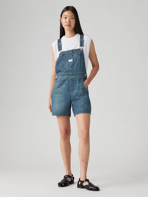 Levi's Women's Solid Blue Playsuit