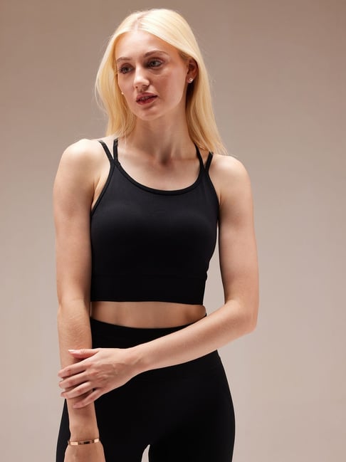 Cava Athleisure Black Nylon Sports Bra
