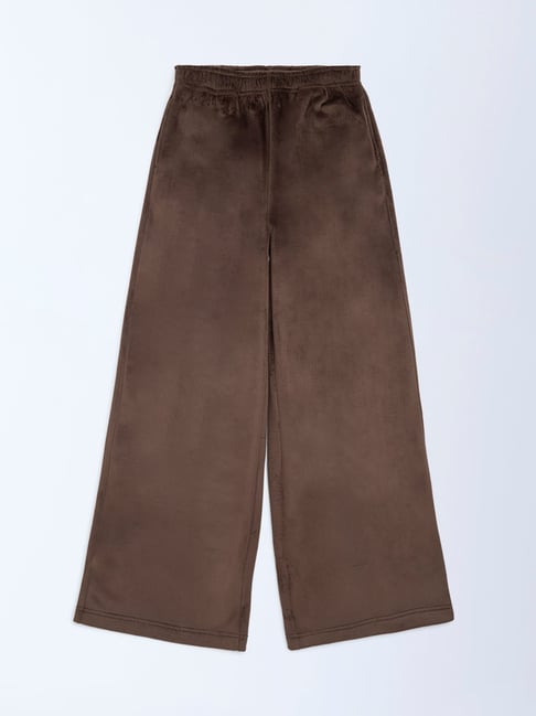 Y&F Kids Girls by Westside Dark Brown Mid-Rise Corduroy Trousers