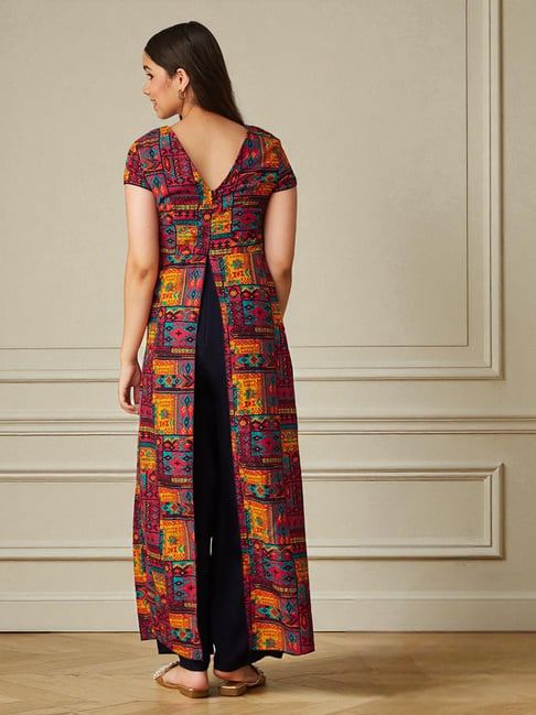 Mizuki Multi Bohemian Paneled Printed Relaxed Fit Jump Suit