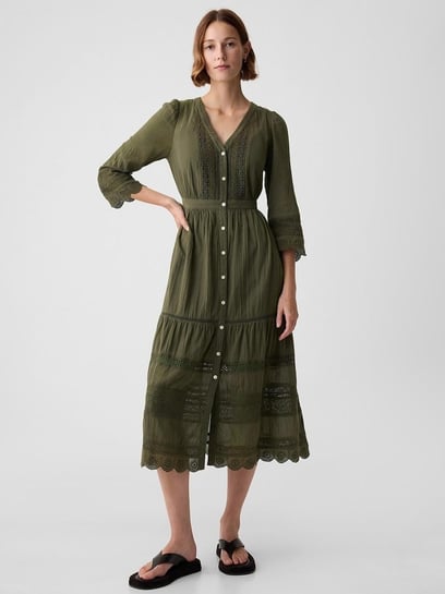 gap olive green dress Gap Womens Dress Size XL Side Tie in Olive Green Soft Spun Knit NEW $60