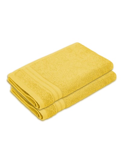 Buy Layers Be Bold Yellow Cotton Hand Towels - Set of 2 at Best