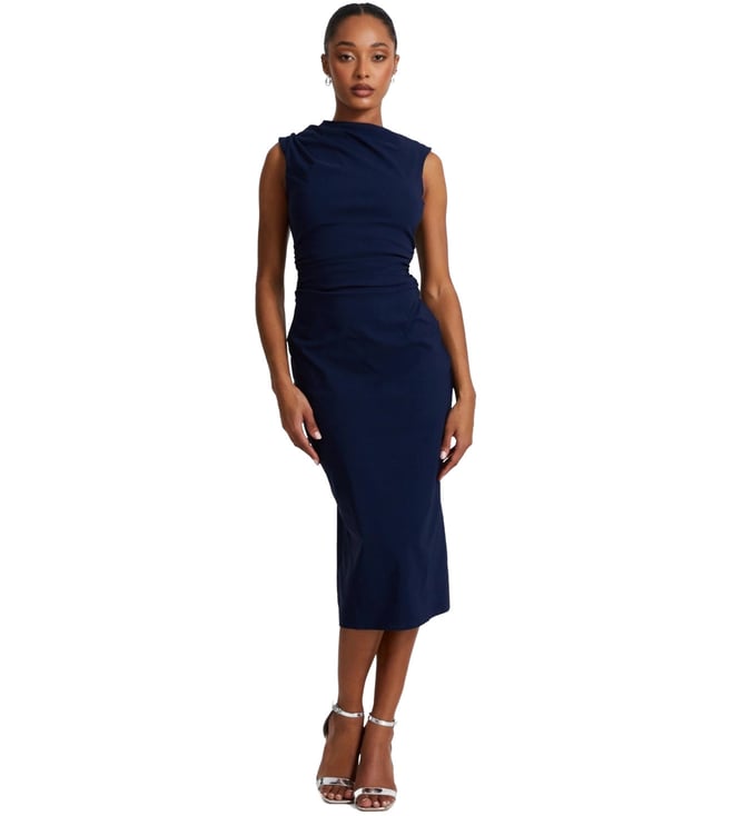 quiz navy blue dress Quiz Navy Blue Regular Fit Dress