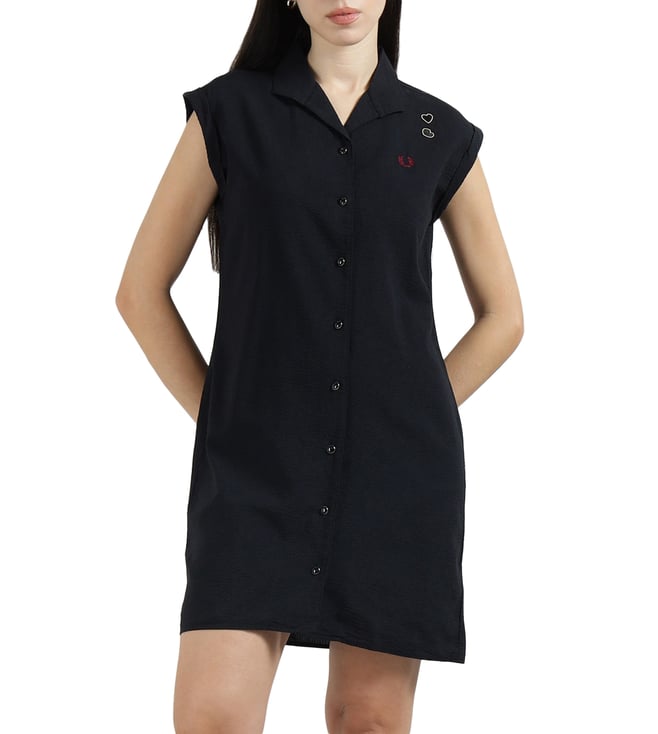 Fred Perry Black Sleeveless Shirt Dress