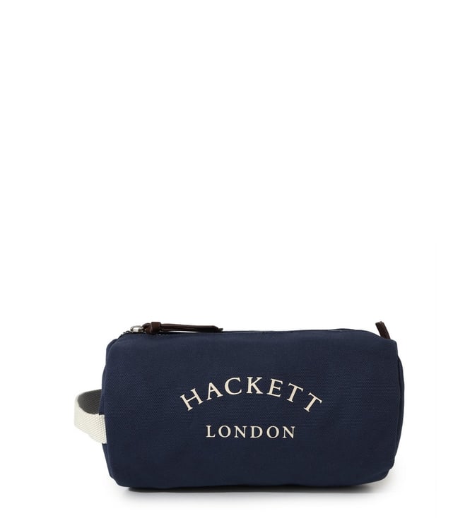 Hackett London Men Navy Colourblocked Heritage Barrel Bag